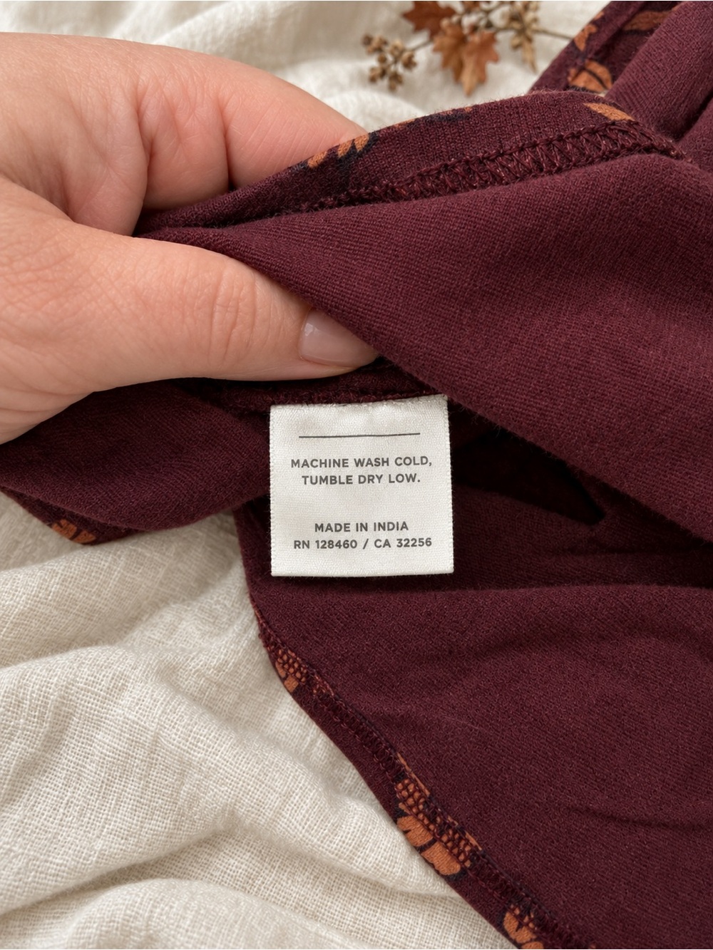 Pact Floral A-Line Skirt Small Burgundy Orange Organic Cotton Cottagecore Fall S - Picture 4 of 6
